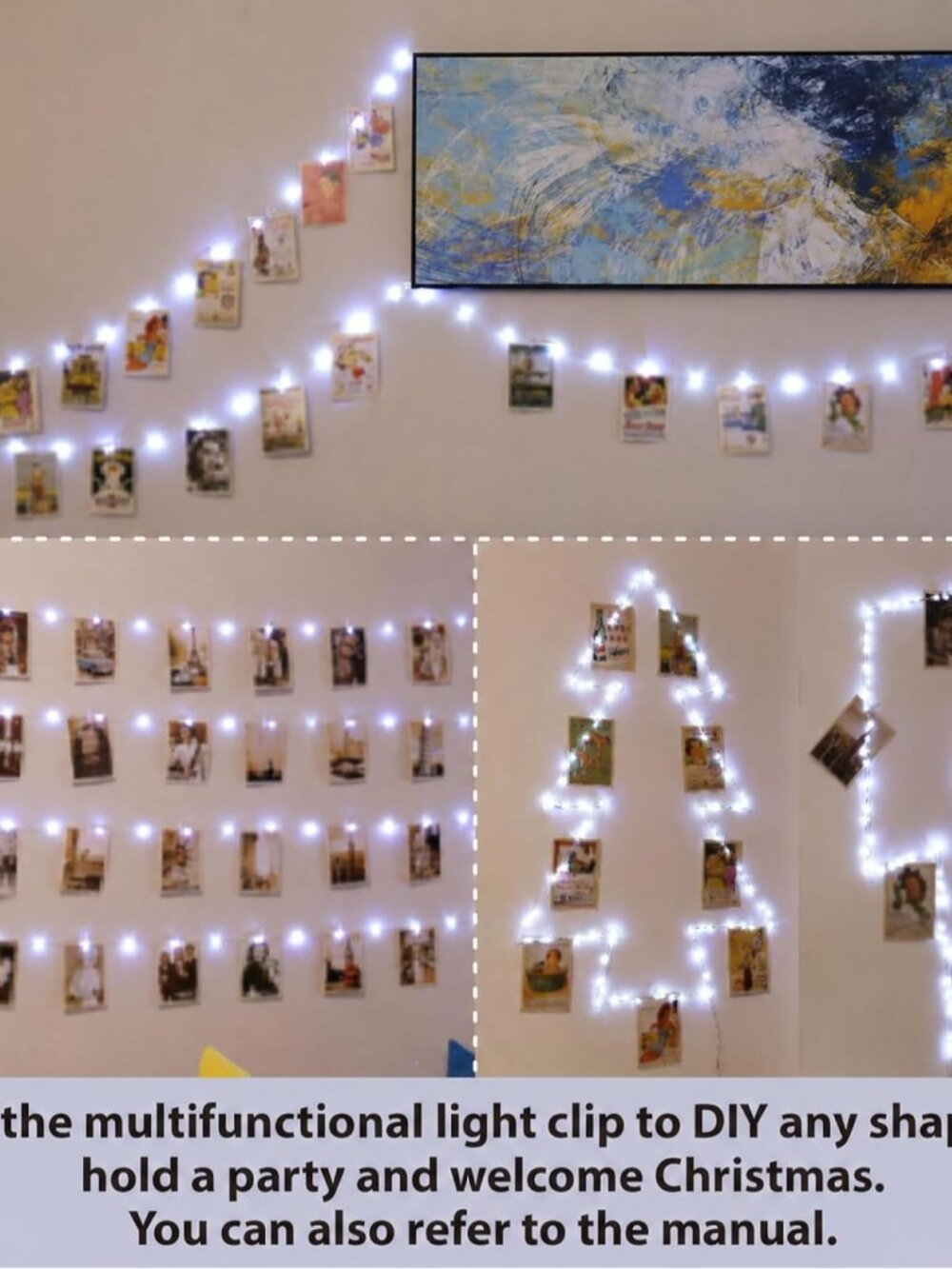 120LEDs Photo Clips String Light, 40Ft USB, Remote, 8 Modes & Timer - Picture 4 of 6
